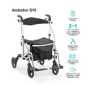 Andador Cadeira 2 em 1 D15 até 135 Kg - Dellamed