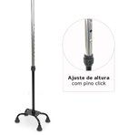 Bengala 4 Pontas com Regulagem de Altura até 90 Kg D9 - Dellamed