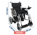 Cadeira de Rodas Motorizada em Alumínio Dobrável até 120 Kg Assento de 44cm D900 - Dellamed