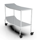 MESA SEMICIRCULAR INOX COM PRATELEIRA - Salutem