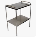 MESA AUXILIAR 40 X 60 X 80 TOTALMENTE INOX COM PONTEIRAS - Salutem