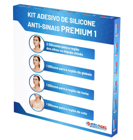 ADESIVO DE SILICONE ANTISSINAIS KIT PREMIUM I - COLO 1UN + GLABELA 1UN + TESTA 1UN + OLHOS 2UN KELOGEL