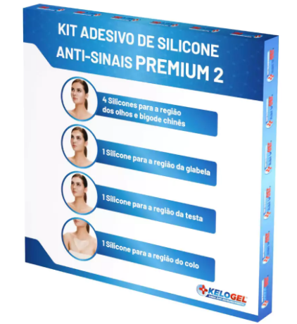 ADESIVO DE SILICONE ANTISSINAIS KIT PREMIUM 2 - COLO 1UN + GLABELA 1UN + TESTA 1UN + OLHOS 4UN KELOGEL - MEDFORMA
