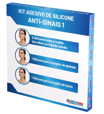 ADESIVO DE SILICONE ANTISSINAIS REGIÃO GLABELA 1UN + TESTA 1UN + OLHOS 2UN KELOGEL - MEDFORMA