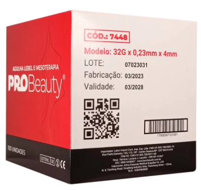 AGULHA LEBEL MESOTERAPIA 32Gx4×0,23 mm  PRO BEAUTY CX 100UN - MEDFORMA