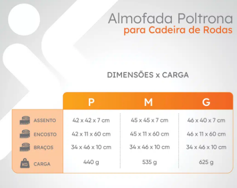 Almofada Poltrona para Cadeira de Rodas - Longevitech