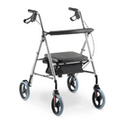 Andador de Alumínio Dobrável 4 Rodas com Assento D12 - Dellamed