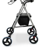 Andador de Alumínio Dobrável 4 Rodas com Assento D12 - Dellamed