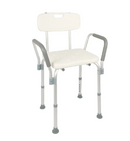 Banqueta de Banho com Encosto e Apoio de Braço até 135 Kg D3 - Dellamed