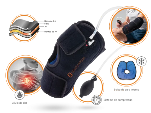 BOLSA DE GELO COM COMPRESSÃO PARA COTOVELO - LONGEVITECH