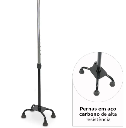 Bengala 4 Pontas com Regulagem de Altura até 90 Kg D9 - Dellamed