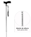 Bengala T Bastão com Altura Regulável até 90 Kg D8 - Dellamed