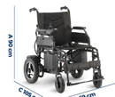 Cadeira de Rodas Motorizada Dobrável até 120 kg Assento de 48cm D800 - Dellamed