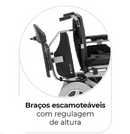 Cadeira de Rodas Motorizada Dobrável até 120 Kg Assento de 45 cm D1000 com Cinto De Segurança Torácico - Dellamed