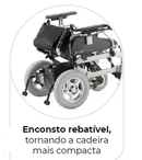 Cadeira de Rodas Motorizada Dobrável até 120 Kg Assento de 45 cm D1000 com Cinto De Segurança Torácico - Dellamed