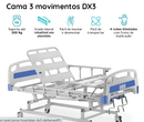 Cama Hospitalar DX3 3 Movimentos até 200 Kg - Dellamed