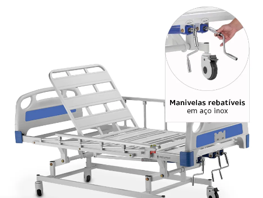 Cama Hospitalar DX3 3 Movimentos até 200 Kg - Dellamed