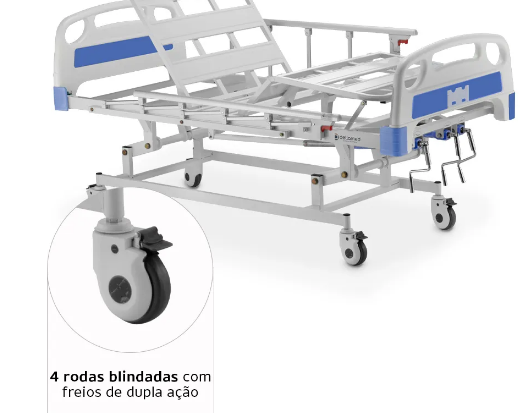 Cama Hospitalar DX3 3 Movimentos até 200 Kg - Dellamed