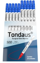 CANETA MARCAÇÃO CIRÚRGICA PONTA 1.0MM COR AZUL CX 10UN TONDAUS 500 - MEDFORMA