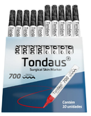 CANETA MARCAÇÃO CIRÚRGICA PONTA 2.0 a 3.0MM COR PRETO CX 10UN TONDAUS 700 - MEDFORMA