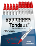 CANETA MARCAÇÃO CIRÚRGICA 2.0 a 3.0MM COR VERMELHO 01UN TONDAUS 700 - MEDFORMA