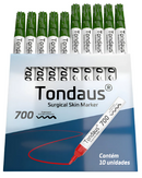 CANETA MARCAÇÃO CIRÚRGICA PONTA 2.0 a 3.0MM COR VERDE CX 10UN TONDAUS 700 - MEDFORMA