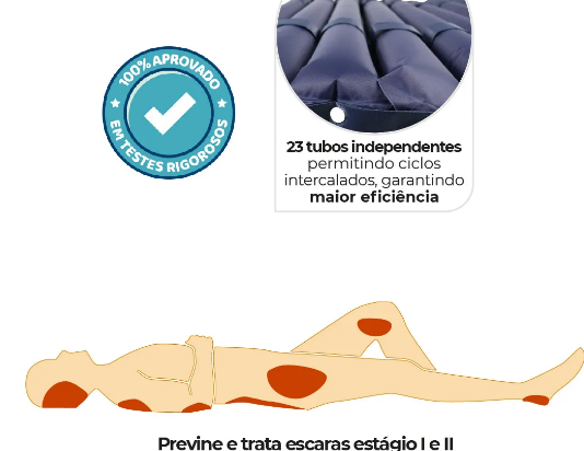 Colchão Pneumático para Tratamento de Escaras II até 150 Kg Air Tube - Dellamed