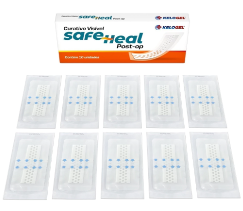 CURATIVO VISÍVEL SAFE HEAL POST-OP 10x20 (5x15) 10UN KELOGEL - MEDFORMA