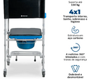 Cadeira de Banho Higiênica Desmontável até 150Kg Assento 43cm D50 - Dellamed