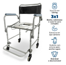 Cadeira de Banho Higiênica Dobrável e Desmontável até 120Kg D40 - Dellamed