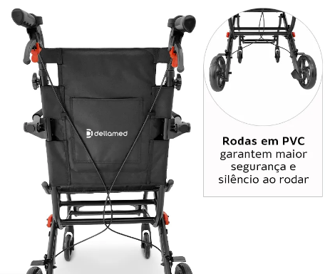 Cadeira de Transporte D90 até 100Kg - Dellamed