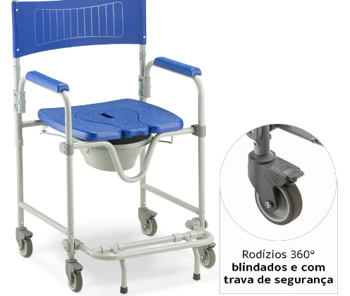 Cadeira de Banho Dobrável e Desmontável até 150 Kg D45 - Dellamed