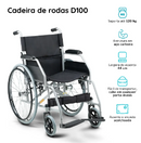 Cadeira de Rodas Dobrável em Aço até 120 Kg D100 - Dellamed