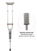 Muleta Axilar D7 Universal em Alumínio até 65 Kg (1 unidade) - Dellamed