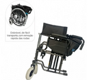 Kit Cadeira de Rodas Manual em Aço Dobrável D400 (T46) com Apoio de Cabeça - Dellamed