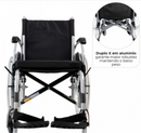 Kit Cadeira de Rodas Manual em Alumínio Dobrável D600 (T40) com Apoio de Cabeça - Dellamed