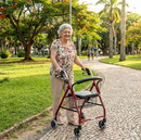 Andador em Alumínio Dobrável com Rodas e Assento - Longevitech