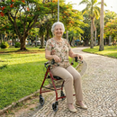 Andador em Alumínio Dobrável com Rodas e Assento - Longevitech