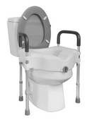 Assento Sanitário Elevado com Barras Laterais de Apoio - Longevitech
