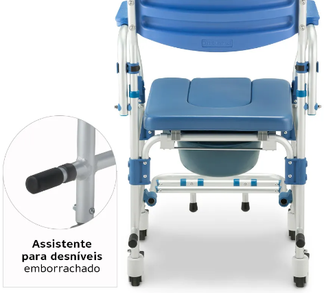 Cadeira de Banho em Alumínio até 150 Kg Assento 42cm D60 - Dellamed