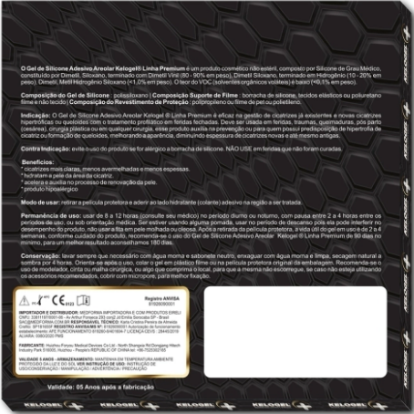 FITA DE SILICONE AREOLAR 8CMx8CM ESP.1.8MM PREMIUM KELOGEL - MEDFORMA