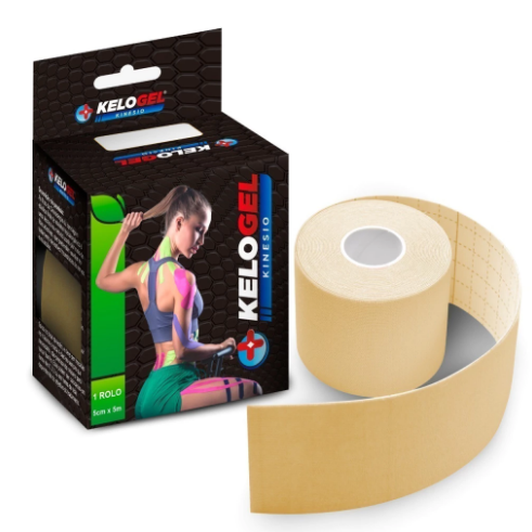 FITA KINÉSIO TAPE BANDAGEM ELÁSTICA KELOGEL PREMIUM 5CMX5M 1UN - MEDFORMA