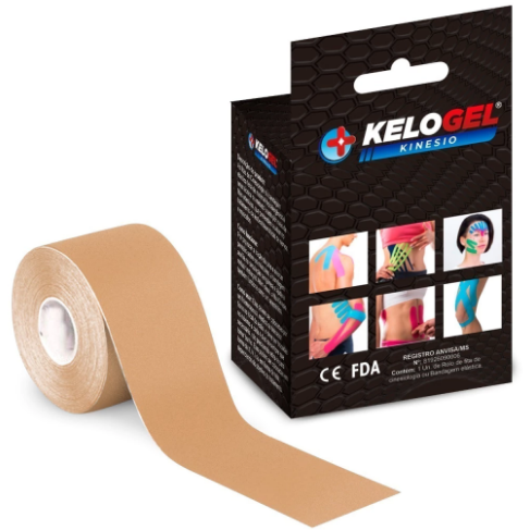 FITA KINÉSIO TAPE BANDAGEM ELÁSTICA KELOGEL PREMIUM 5CMX5M 1UN - MEDFORMA