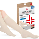 MEIAS COMPRESSÃO 20 a 30MMHG FECHADA EFEITO CLIMÁTICO 3/4 VENOMED TROMB1200 COR BEGE - MEDFORMA