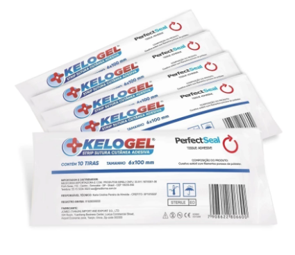 KELOGEL STRIP SUTURA CUTÂNEA ADESIVA COM 100 TIRAS 6MMx100MM - MEDFORMA