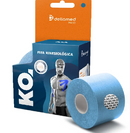 Bandagem Elástica Adesiva Kinesiológica KO.- Kit X 4 Unidades (2 Unid. Azul - 2 Unid. Creme) - Dellamed