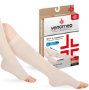 MEIAS COMPRESSÃO 20 a 30MMHG ABERTA EFEITO CLIMÁTICO 3/4 VENOMED TROMB1100 COR BEGE - MEDFORMA