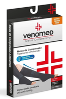 MEIAS COMPRESSÃO 20 a 30MMHG ABERTA EFEITO CLIMÁTICO 3/4 VENOMED TROMB1300 COR PRETO - MEDFORMA