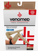 MEIAS COMPRESSÃO 20 a 30MMHG ABERTA EFEITO CLIMÁTICO 7/8 VENOMED TROMB2100 COR BEGE - MEDFORMA