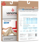 MEIAS COMPRESSÃO 20 a 30MMHG ABERTA EFEITO CLIMÁTICO MEIA-CALÇA VENOMED TROMB3100 COR BEGE - MEDFORMA
